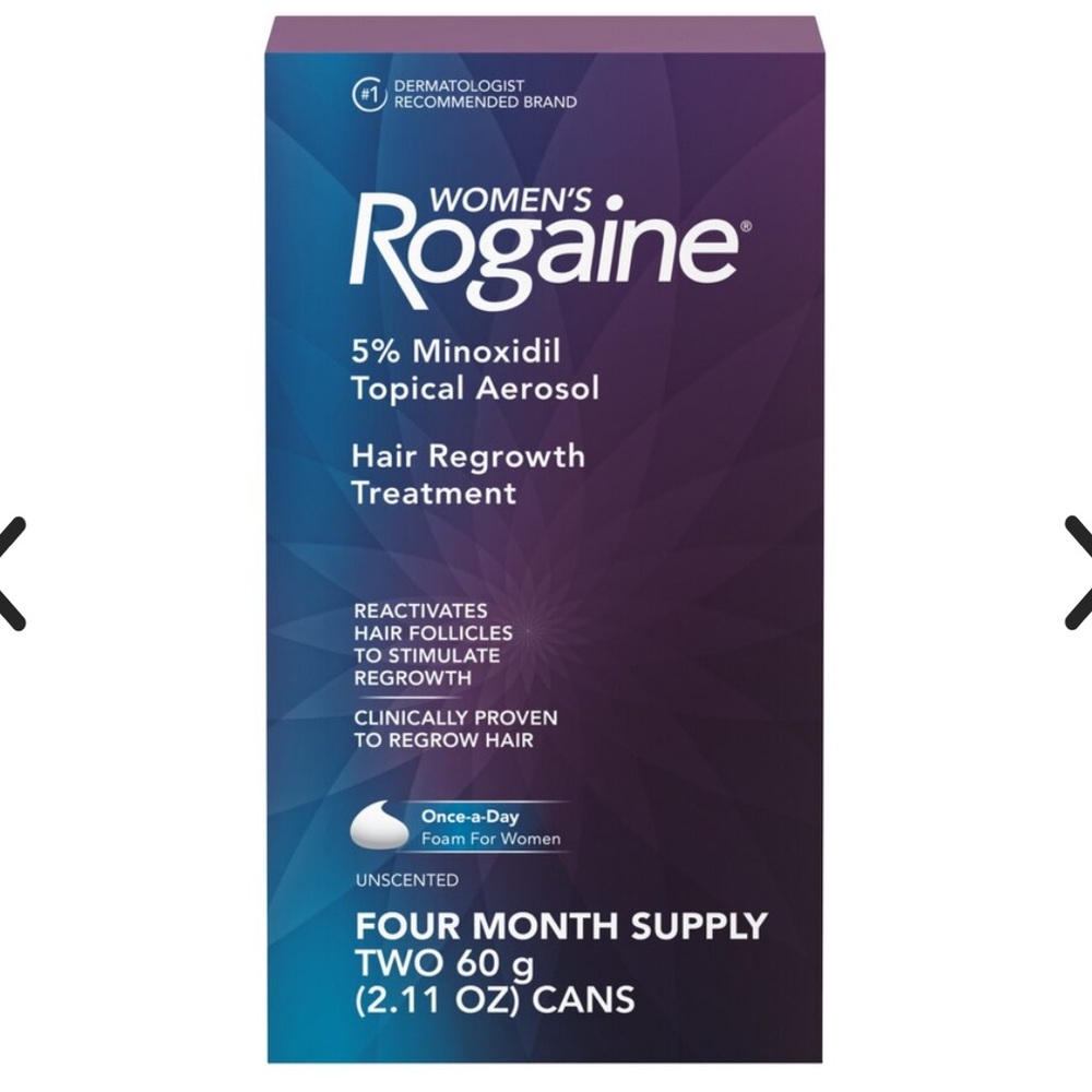 Rogaine Women's 5% Minoxidil Foam for Hair Regrowth, 4 Month Supply